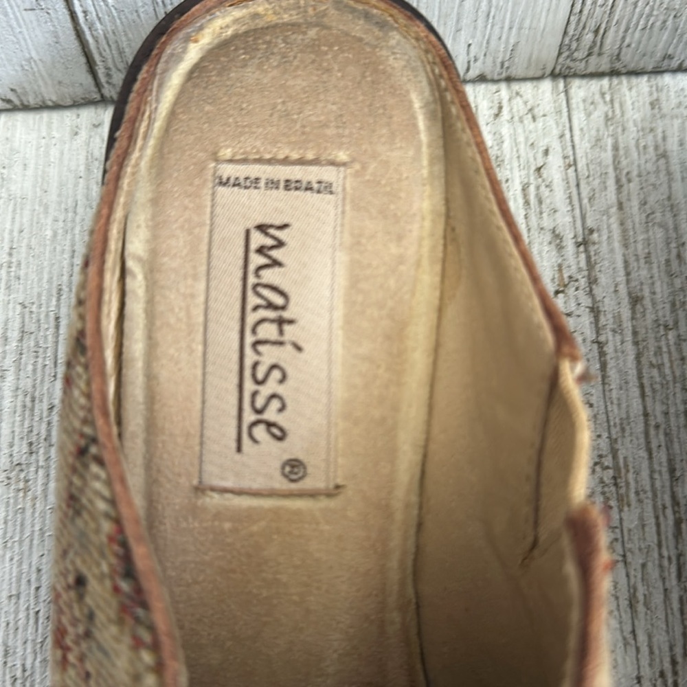 Matiesse Mules Slip On Heeled Shoes Woven
Tapestry Pointed Toes - Picture 6 of 8